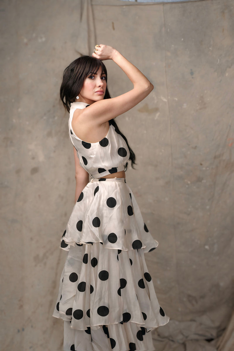 POLKA DOT TIERED SKIRT SET